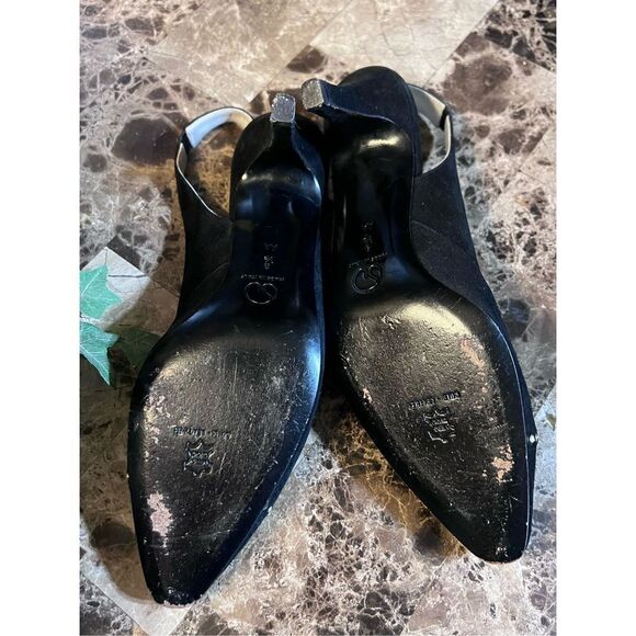 ST. JOHN Suede Vintage Slingback with Rhinestone Size 8.5 - Picture 4 of 5